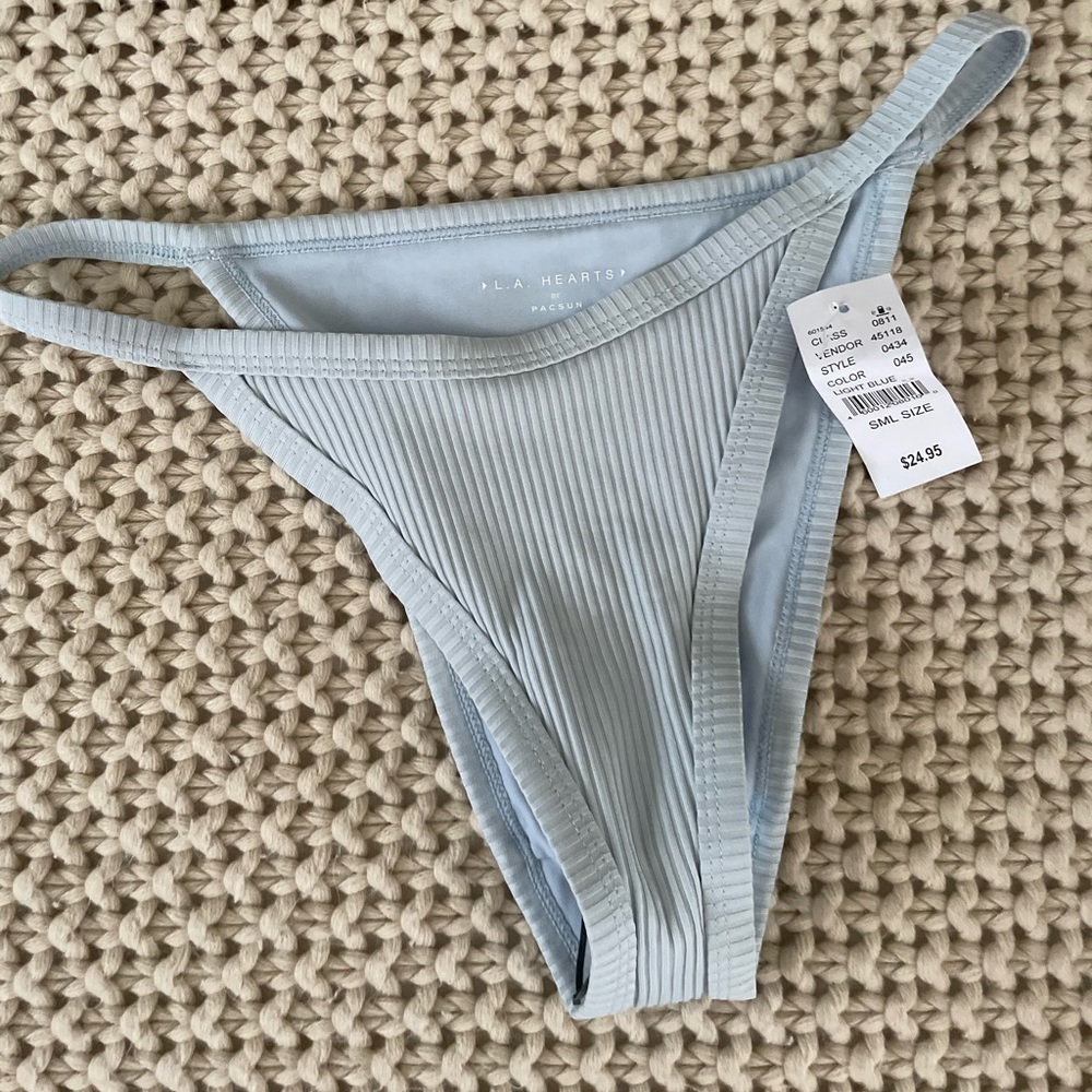 Baby Blue High Waist String Bikini Bottom